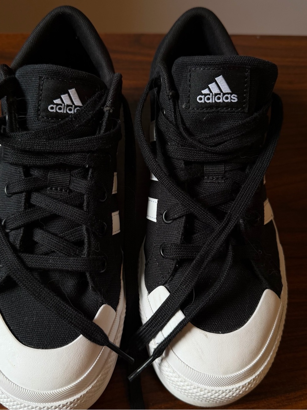 adidas Black and White Women's Low-Top Canvas Sneakers